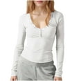 thumbnail image 2 of FRSASU Women Y2K Lace Patchwork Tee Top Long Sleeve Fairy Grunge T-Shirts Vintage Aesthetic Slim Top White, 2 of 7