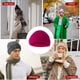 thumbnail image 2 of Qarigey Gorro de lana de tendencia, buena elasticidad, gorras clásicas de pescador sin borde, tocados crimpables a prueba de viento para montañismo, Sombreros rojo rosa intenso Qarigey AP009365-19B, 2 of 6