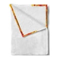 thumbnail image 2 of Clock Soft Flannel Fleece Throw Blanket, Autumnal Leaves and an Alarm Clock Fall Season Theme Romantic Digital Print, Cozy Plush for Indoor and Outdoor Use, 50" x 70", White and Orange, by Ambesonne, 2 of 5