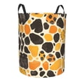 thumbnail image 2 of Circular Hamper Single Layer Laundry Basket Storage Basket Waterproof Single Layer Fabric With Handle Pe Support Strip Leopard_4 Medium, 2 of 8