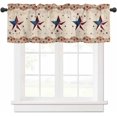thumbnail image 2 of 4th of July Curtain Valances for Windows, Vintage Farmhouse Style USA Flag Star Wood Grain Rod Pocket Valance Window Treatments Short Curtains for Kitchen Bathroom Living Room, 2 of 6