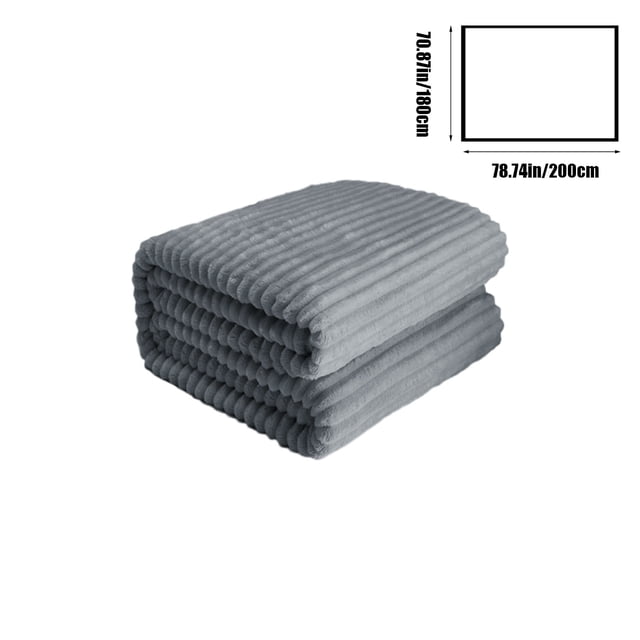 Extra Thick Fleece Blanket 71x79in Heavy Winter Throw Sofa Cover Double Layer Cold Protection Gray