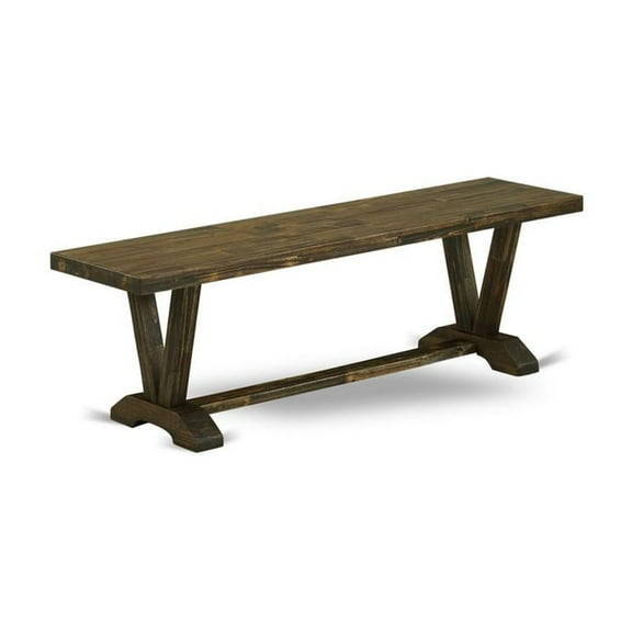 East West Furniture X696SI121-6 6-Piece Dining Table Set- 4 Parson Chairs with Blue Linen Fabric Seat and Button Tufted Chair Back - Rectangular Top & Wooden Cross Legs Modern Dining Table and Wooden