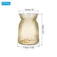 thumbnail image 2 of Uxcell 2 Pcs 4"x6" Clear Glass Flower Vase Modern Vintage Flower Vase for Home Office Decoration, Amber, 2 of 6