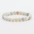 thumbnail image 4 of K-KED Natural Gemstone Matte Amazonite Stretchy Bracelets Healing Reiki 6mm 8mm 10mm-Larvikite Labradorite-8 mm, 4 of 9