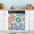thumbnail image 2 of GZHJMY Tie Dye Rainbow Circle Large Dishwasher Magnet Magnetic Cover 23x26 in Refrigerator Sticker Washer Kitchen Home Decor, 2 of 5