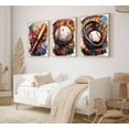 thumbnail image 3 of 3pcs Basketball Graffiti Canvas Wall Art Retro Abstract Graffiti Teen Wall Decor Pictures Basketball Court Sneakers Posters Prints Paintings for Teen Boys Living Room Bedroom（Only canvas）, 3 of 6