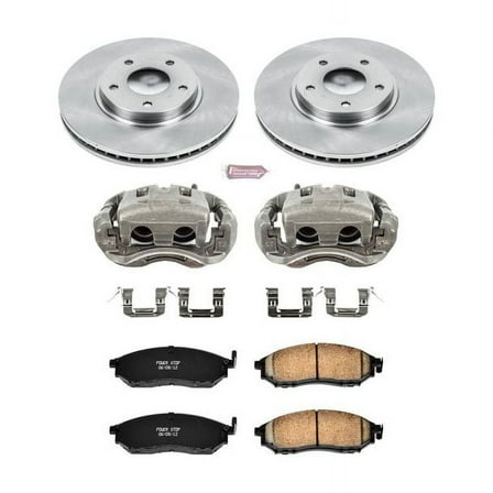 PowerStop Front Stock Replacement Brake Pad and Rotor Kit with Calipers Fits: INFINITI Select Models KCOE152