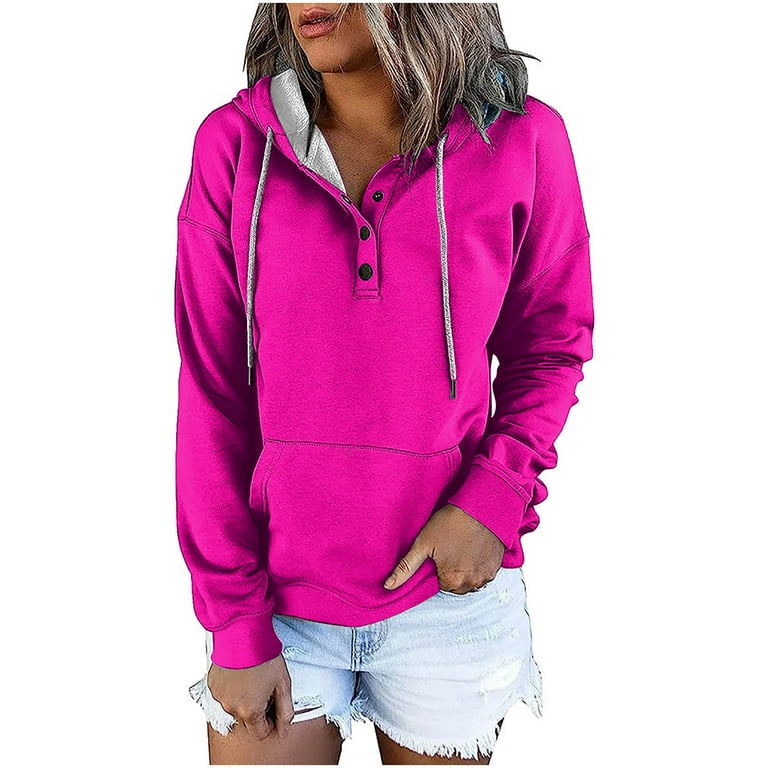 Women Long Sleeve Over-size Pullover Hoodie Tunic Top Sweatshirt Sweater  Pockets