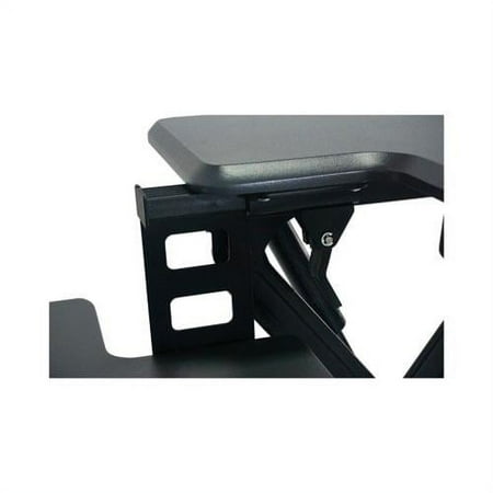 Victor - Adjustable Standing Desk Convertor with Keyboard Tray - Charcoal Gray And Black