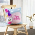 thumbnail image 5 of LALILO Throw Pillow Covers Birthday Card Little Pink Cute Owl With Cushion Cover 18" x 18", 2 Pack, 5 of 6