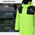 thumbnail image 4 of Jinhomg Plus Size Heated Coat for Women Men 4 Heated Zones Heated Jacket with Detachable Hood Windproof USB Electric Heated Clothes Without Battery 90% off Clearance Sale Green XXL, 4 of 8