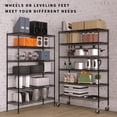 thumbnail image 2 of 6-Tier Wire Shelving Unit 2100Lb Capacity Adjustable Storage Shelves Heavy Duty Storage Rack with Wheels NSF Metal Shelf for Closet Kitchen Garage Basement, 48" L x 18" W x 82" H, Black, 2 of 8