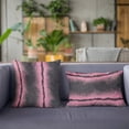 thumbnail image 4 of Plutus Fuchsia Black Fluffy Fields Animal Faux Fur Luxury Throw Pillow - Double sided 20" x 36" King, 4 of 5