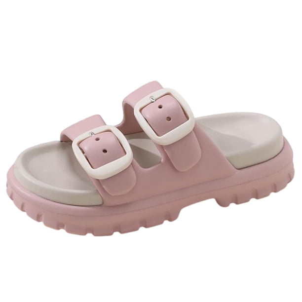 Zapatos Ducha Almohada Nube Diapositivas Doble Hebilla Ajustable para Mujeres Hombres