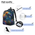 thumbnail image 3 of Honeii Neon Seahorse Underwater Realm Print Canvas Backpack for School & Outdoor,Laptop Excursion Backpack,Notebook School Bookbag For Men Women,for Work, Travel, and Everyday Use-Medium, 3 of 5