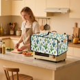 thumbnail image 3 of Renewold Toaster Oven Cover Dust-Proof Polyester Convection Oven Air Fryer Protector with Accessory Pockets and Handle Home Kitchen Decor, 20.5 x 16.5 x 10 Inches, Cactus Succulent, 3 of 7