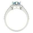 thumbnail image 4 of 2.36 ct Pear Cut Blue Moissanite with Simulated Diamond Halo Accents 14K White Gold Womens Engagement Ring, 4 of 6