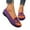 Purple, variant on Women Halloween Pumpkin Shoes Ghost Pattern Loafers Soft Comfortable Knitted Slip on Flats Cute Spooky
