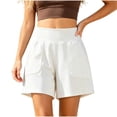 thumbnail image 2 of Sokhug High Waist Casual Athletic Shorts for Women Lightweight Loose with Pockets Daily Walking Silm Fit Solid Color Travel Outdoor Workout Shorts, 2 of 6