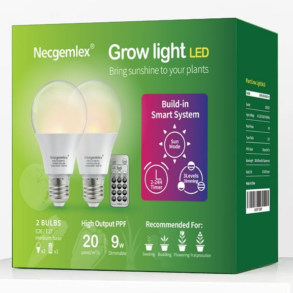 Necgemlex 9W LED Dimmable Indoor Grow Light, 4500K