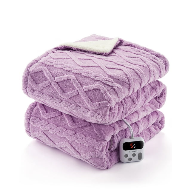 Electric Heated Throw Blanket - 10 Adjustable Heat Levels, 10-Hour Timer, ETL Certified, Portable, Washable, Fast Heating - 50x60 inches