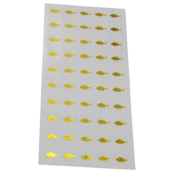 Autocollants de Repas de Poisson pour Cartes-Places - Autocollants de Repas (Transparents avec Icône Dorée) par Savor The Memories