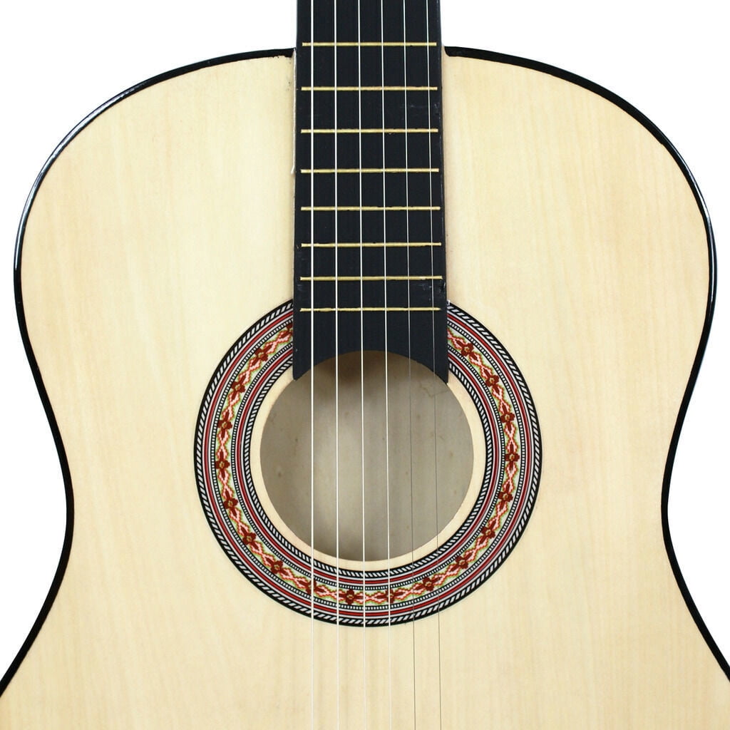 HarmonyStrings 38" Acoustic Guitar Bundle with Gig Bag Strap Pitch Pipe Extra Strings Set Pick 6 String for Beginners Starter Kids Girls Youths Students Right-handed 38 inches Natural