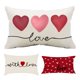 thumbnail image 1 of Funda de cojín con diseño de corazón de amor, ideal para San Valentín, de lino, para coche, sofá, decoración del hogar, 30 x 50 cm, 1 of 6