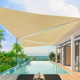 thumbnail image 2 of Hyasfey Outdoor Triangle Sun Shade Sail with Windproof Ropes UV Blocking Canopy Permeable Breathable Heavy Duty Deck Backyard Patio Shade Cover, 2 of 7