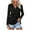 Black, variant on TYGHBN Women's Solid Color Long Sleeve Lapel V Neck Solid Color Top T Shirt 1 Stretch Shirt Long Sleeve Layering Tops for Women Women's Tee Shirts Loose Fit Women Athletic T Shirts Workout Shirts