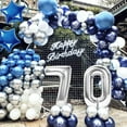 thumbnail image 2 of Blue and Silver 70th Birthday Decoration for Men Women, Navy Blue Silver 70th Balloon Birthday Party Decorations, 70th Happy Birthday Banner, Number 70 Balloons for 70th Birthday Party Decorations, 2 of 7