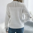 thumbnail image 5 of FYDUU Womens Sweaters Pullover Tops 2025 Casual Solid Color Hollow Out Long Sleeve Knit Sweater Crewneck Tops Fashion Women's Wear Commuting Sweaters, 5 of 6