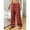 Red, variant on Women's Autumn Camo Striped Grid Leopard Print Drawstring High - Waisted Casual Loose Fit Wide Leg Trousers Athletic Pants