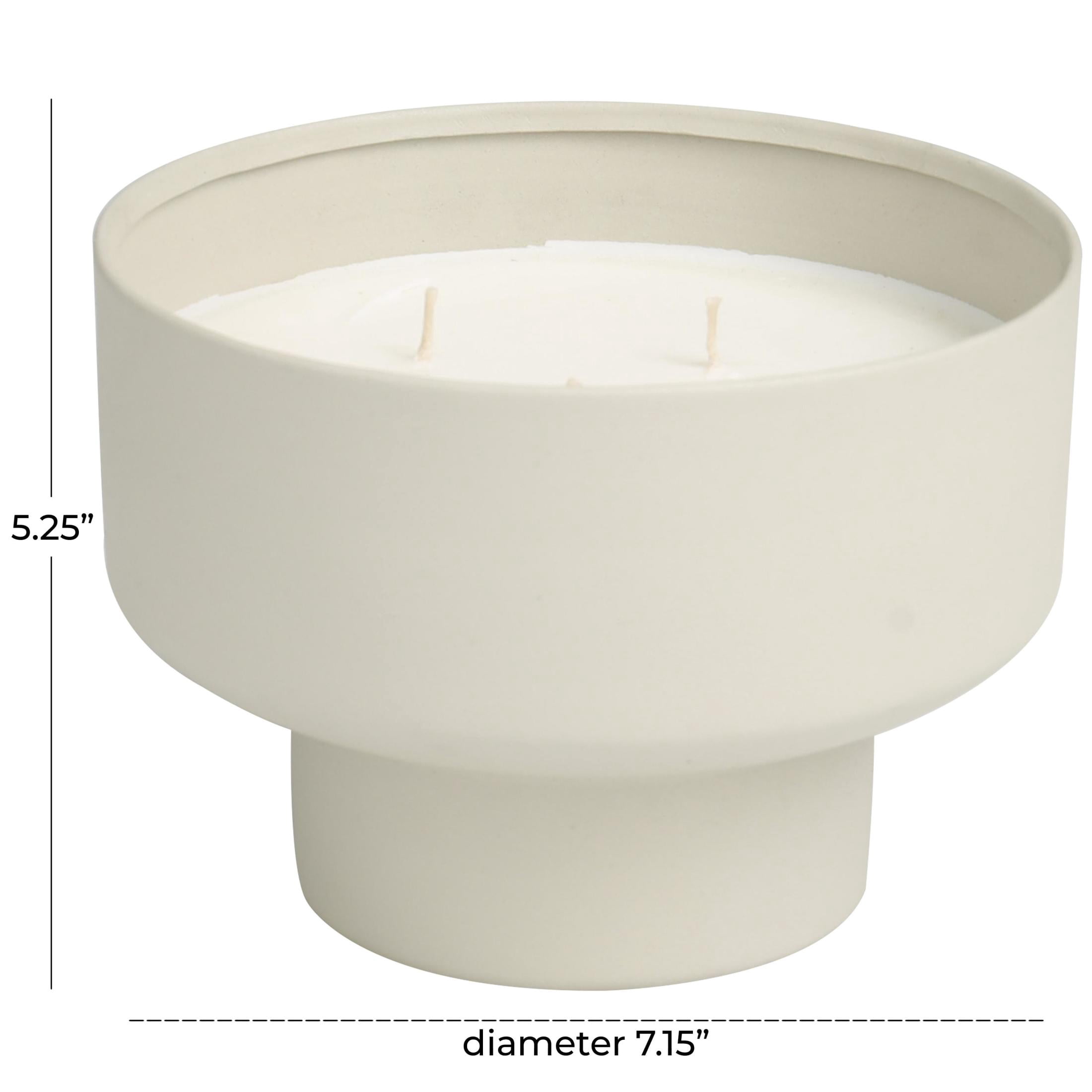 DecMode Gray Metal White Sage Scented Matte 50 oz 3 Wick Candle with White Wax