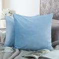 thumbnail image 4 of NTBAY 2 Pack Velvet Throw Pillow Cover, Soft Decorative Square Pillowcase, Cushion Cover with Hidden Zipper, 18"x18", Sky Blue, 4 of 5