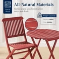 thumbnail image 4 of Best Choice Products 3-Piece Acacia Wood Bistro Set, Folding Patio Furniture w/ 2 Chairs, Table - Ruby, 4 of 8