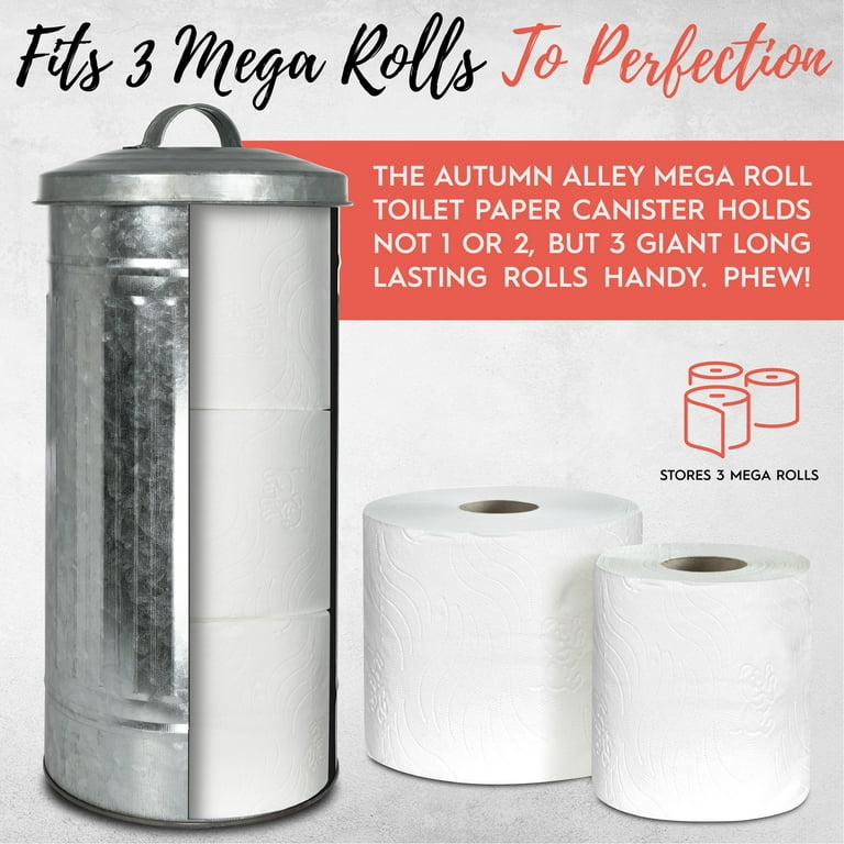 Autumn Alley Galvanized Toilet Paper Holder Mega Roll Storage for Farmhouse  Bathroom 