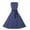 Dark Blue, variant on CALAFEBILA Female Midi Dress Temperament Sleeveless Print Crew Neck Compressing Midsection Pocket Dresses Long Dress