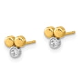 thumbnail image 2 of Finest Gold 14K Yellow & Rhodium White Polished CZ Three Circle Post Earrings, 2 of 3