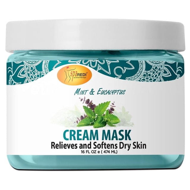 SPA REDI - Mascarilla Crema para Cuerpo y Pies Menta y Eucalipto 16 Oz - Masaje de Pedicura para Pies Cansados ??y Piel Fresca Hidratante Corporal
