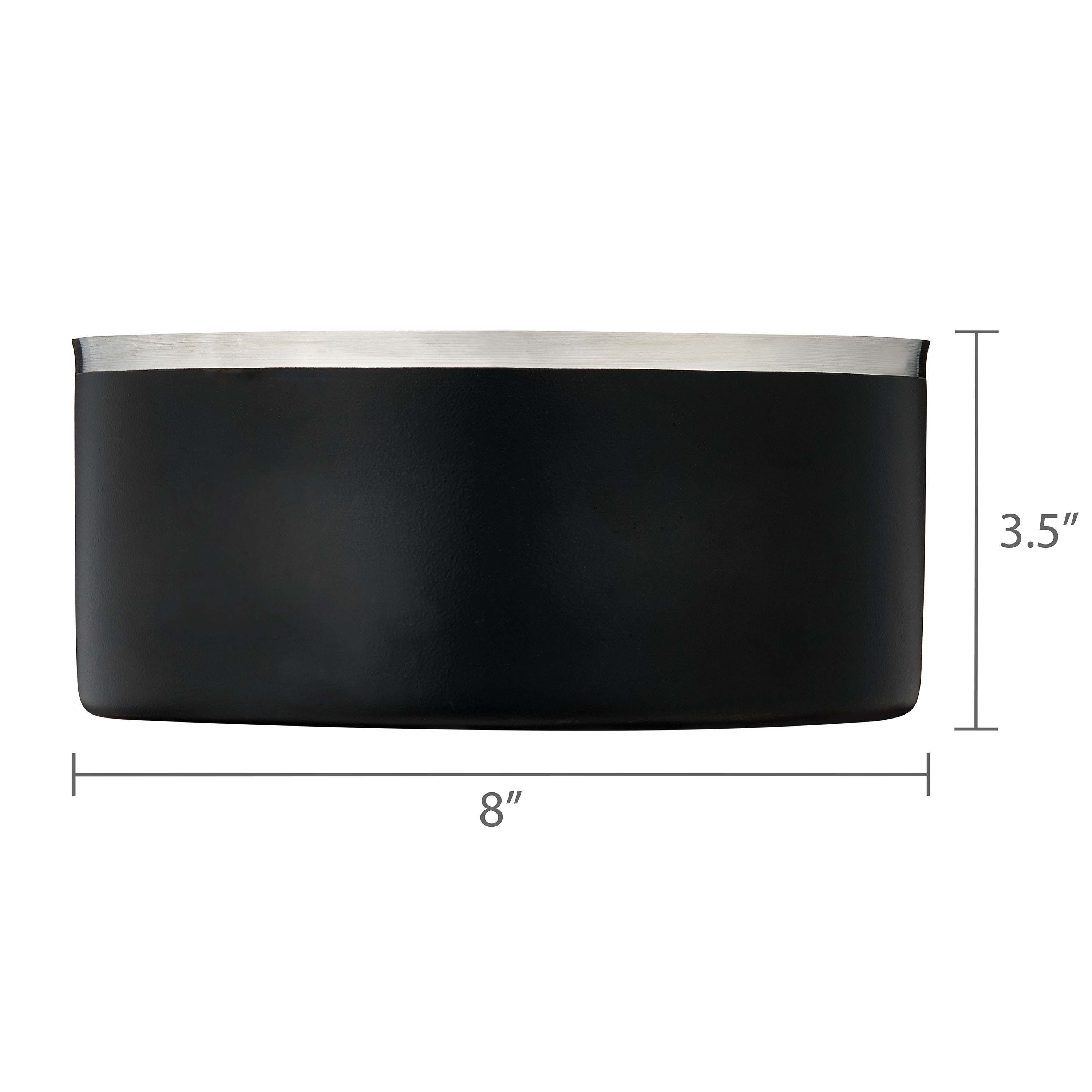 Vibrant Life Large Stainless Steel Double Wall Dog Bowl, Black
