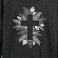 thumbnail image 3 of Instant Message - Foliage Cross - Women's Lightweight French Terry Long Sleeve Shirt, 3 of 6