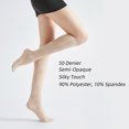 thumbnail image 3 of G&Y 4-Pair Women‘s Knee High Stockings, Grid Pattern, 50D  Semi-Sheer, Nude, 3 of 5