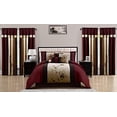 thumbnail image 4 of Chezmoi Collection Vienna 7-Piece Embroidered Floral Comforter Set (Queen, Burgundy Taupe Brown), 4 of 4