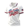thumbnail image 2 of USA 2026 Soccer Cup Fan Polo for Men, Short Sleeve Button Collar Jersey with Stars & Stripes Graphic, Loose Fit Breathable Athletic Shirt, 1 PC Pink XL, 2 of 4