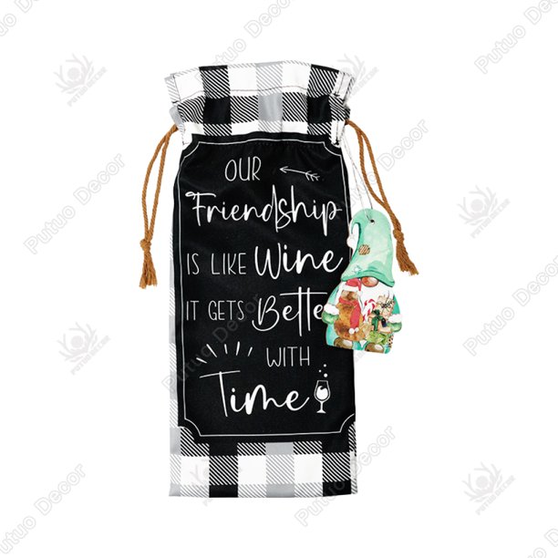 Bolsas de vino navideñas Putuo Decor reutilizables con forma de muñeco de nieve y Papá Noel, funda para botella de champán para cocina, sala de estar, decoración del hogar, regalo