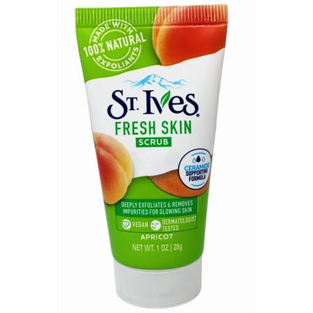 St. Ives Fresh Skin Scrub, Deep Exfoliator Skin Care for Clean, Glowing Skin, Apricot, 1 OZ - 2 Pack