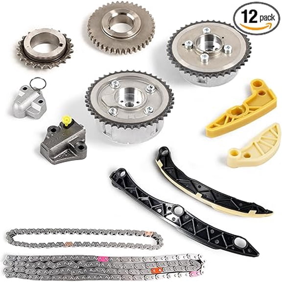 Timing Chain Kit with Camshaft VVT Gear Fit for Kia Optima/Sorento/Sportage 1.6L/2.0L/ 2.4L, 2011-2018 - Replace 24321-2G111 24322-2G350 24471-2G350 [12Pcs]