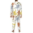 thumbnail image 5 of Kll Cartoon Monkey Sleepwear Mens Flannel Pajamas,Long Cotton Pj Set, 5 of 9